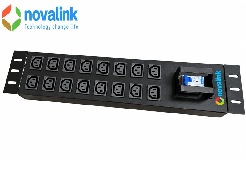 Thanh nguồn PDU 16 ổ cắm C13 Novalink NV-66217A 220V 32A cho tủ Rack